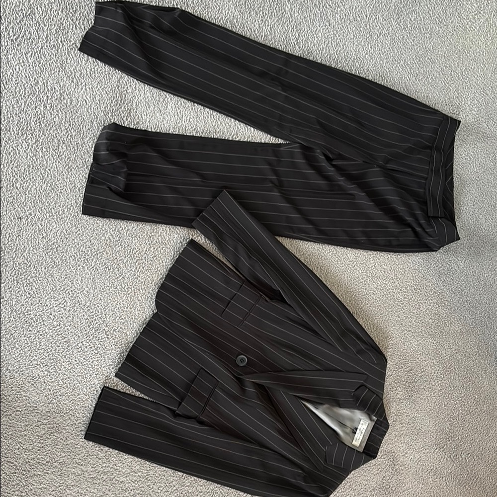 Tahari Black Pinstripe Suit Set